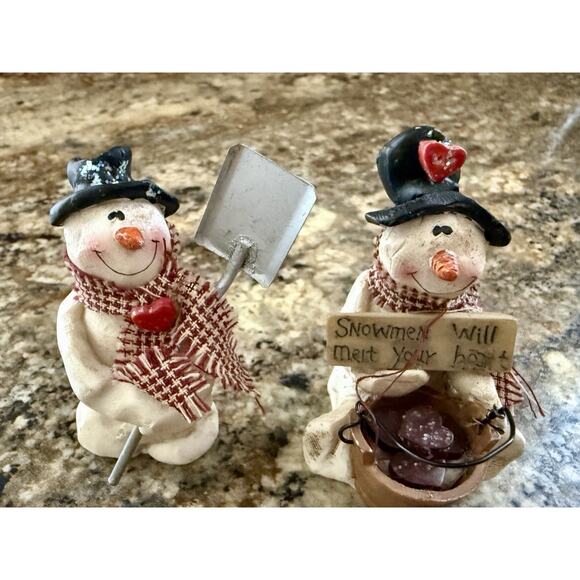 Snowman Will Melt Your Heart & Shovel Snowman Christmas Decoration Figures,1998 - Picture 9 of 9